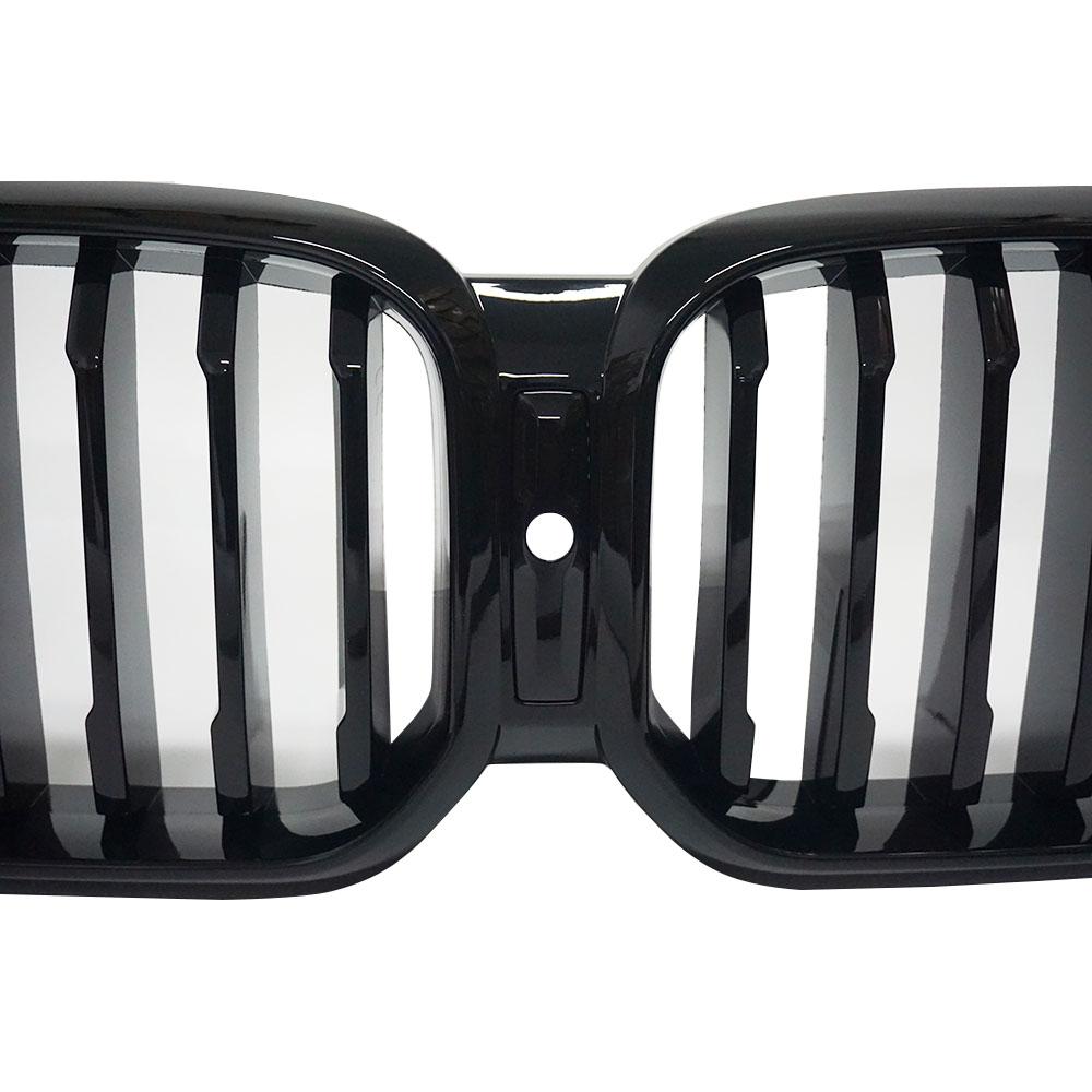 Однолинейный передний капот из АБС-пластика, глянцевая черная гоночная решетка для BMW X3 X4 G01 G02 LCI 2022 +, замена стайлинга автомобиля