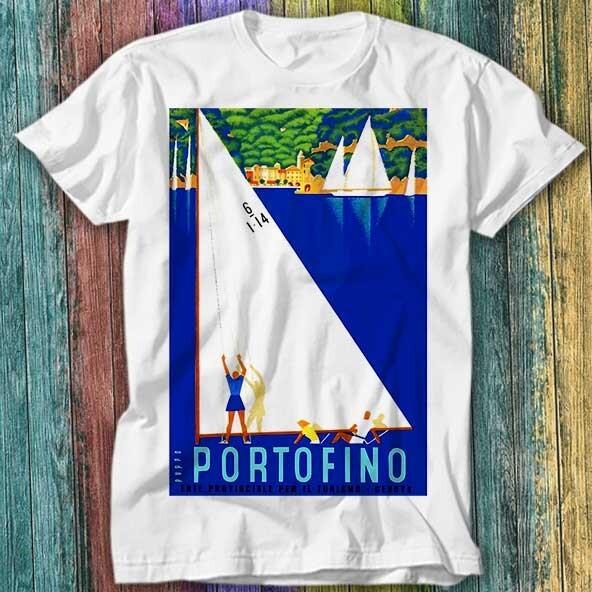 1941 PORTOFINO Italy Travel Poster T Shirt Top Tee 535 Unisex T-Shirt