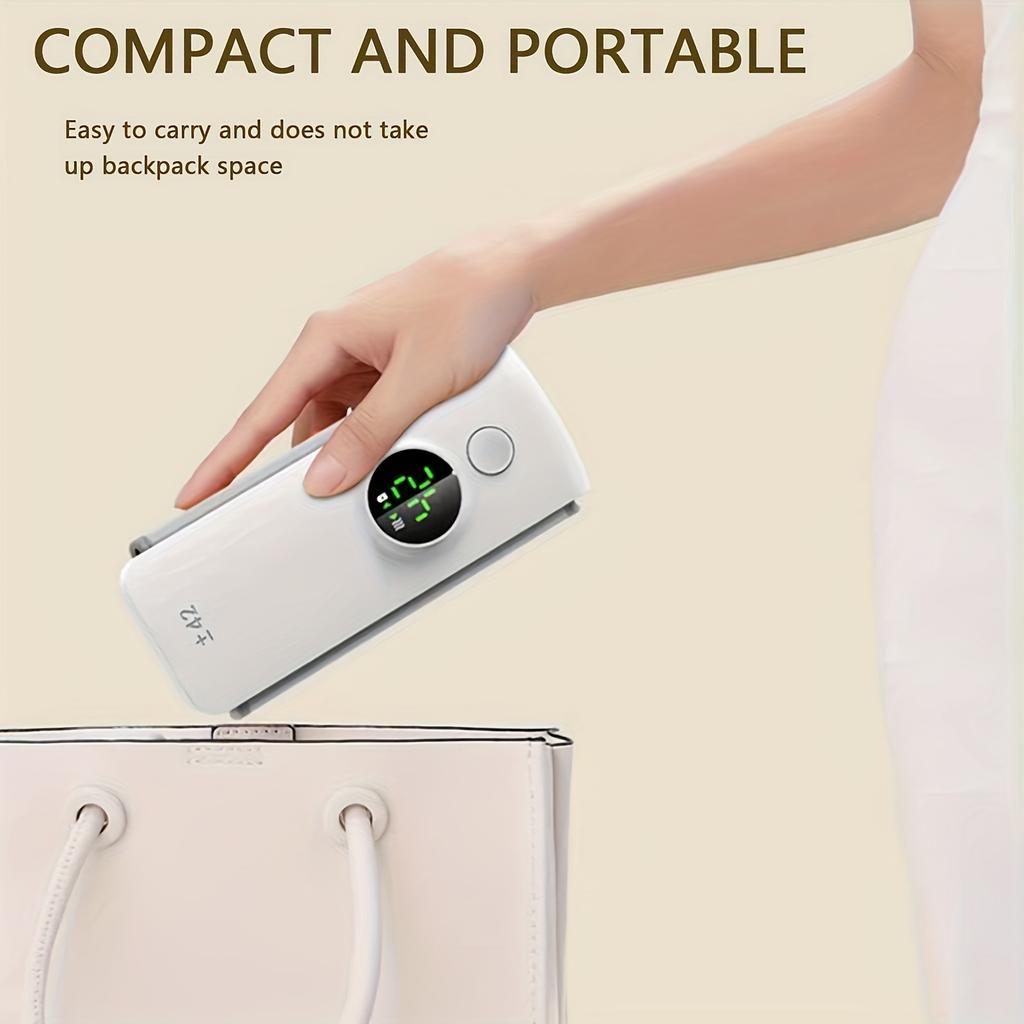 1Pc Wireless Rechargeable Milk Heater, Portable Bottle Heater, with LCD Display, USB Charging, 6000mAh Lithium Battery, Constant Temperature Control