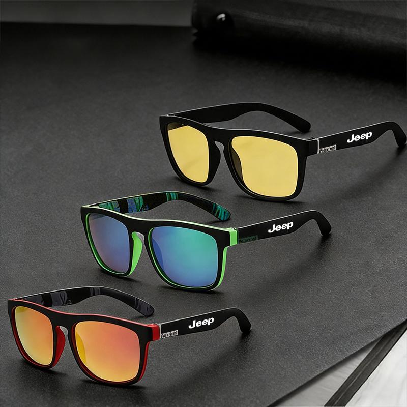 For Jeep Grand Cherokee Wrangler JL Gladiator Compass Renegade Patriot Car Driving Sunglasses Anti Glare Driver Goggles Keychain AKP1