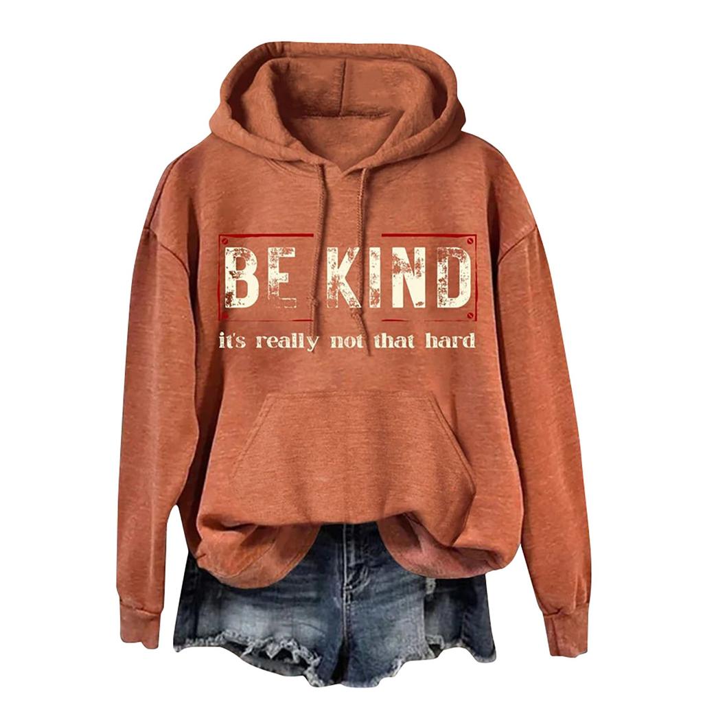 Женские топы Толстовка с принтом Круглый вырез С капюшоном Повседневная