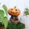 Фигурка Пугало с тыквенной головой, Пугало-рыбак, Скульптура, Декор на Хэллоуин, Статуя тыквы для аквариума, пруда