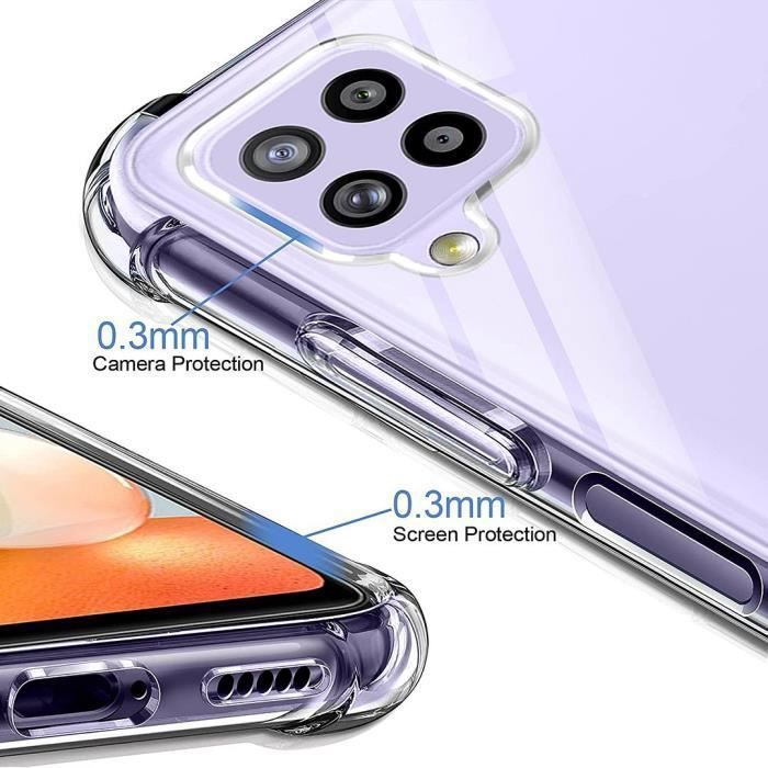 Coque de protection - BOOLING - pour Samsung Galaxy A22 4G - Silicone Antichoc - Transparent - Coins renforcés