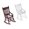 Miniature Wooden Rocking Chair Furniture Model For 1/12 Scale Dollhouse