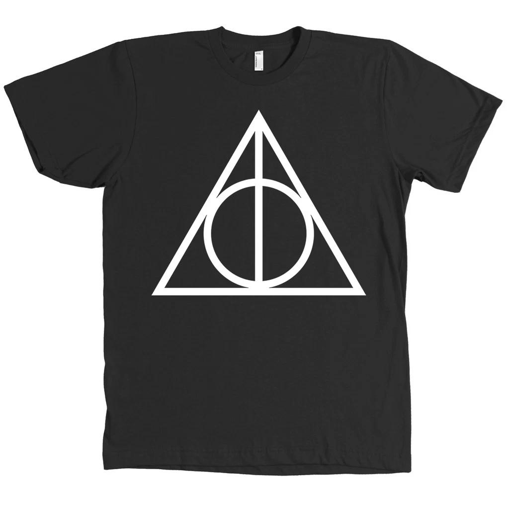 Sign of the Deathly Hallows Triangle Bella + Canvas T Shirt Harry Potter NEW
