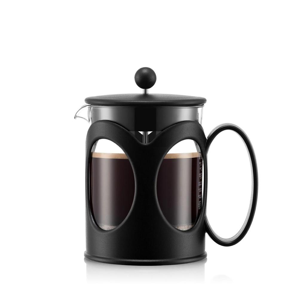 Кофеварка BODUM Coffee Press KENYA Kenya French Press Coffee Maker 500 мл Черный фильтр из нержавеющей стали Стеклянный стакан Кофе погружного типа [Подлинный