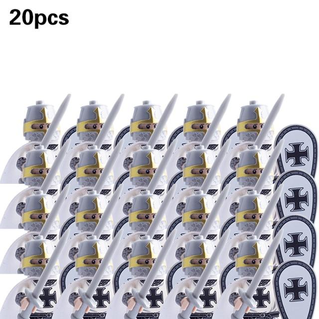 Средневековые военные наборы, фигурки, строительные блоки, шлемы, детали солдата, рыцарское оружие, римский меч, аксессуары, игрушки для детей