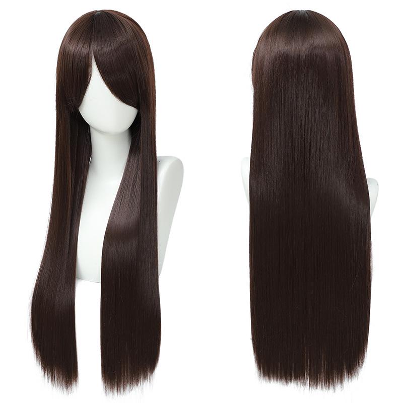 Colorful 80cm Long Straight Cosplay Wig for Anime & Historical Costumes