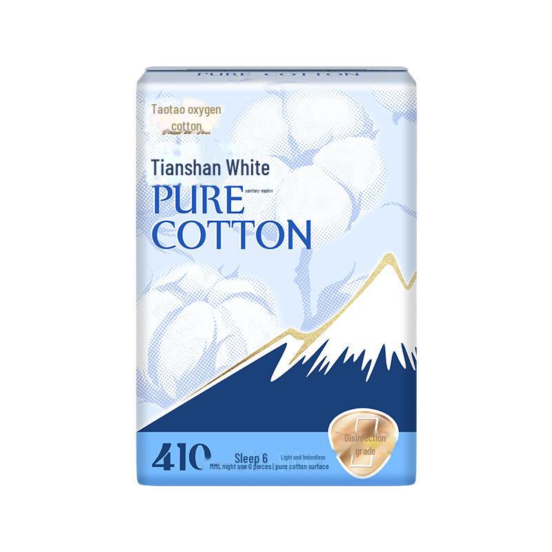 Ночные гигиенические прокладки Jie Ling Tianshan Oxygen Cotton без запаха, 410 мм, 6 шт. в упаковке