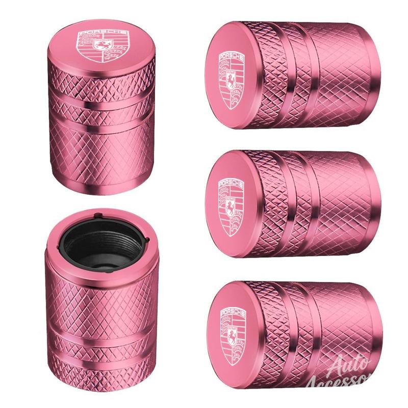5Pcs Car Wheel Tire Valve Caps Alloy Stem Protect Cover For Porsche Cayenne Panamera Macan 911 718 Taycan Boxster Cayman Sticker IJCDF1