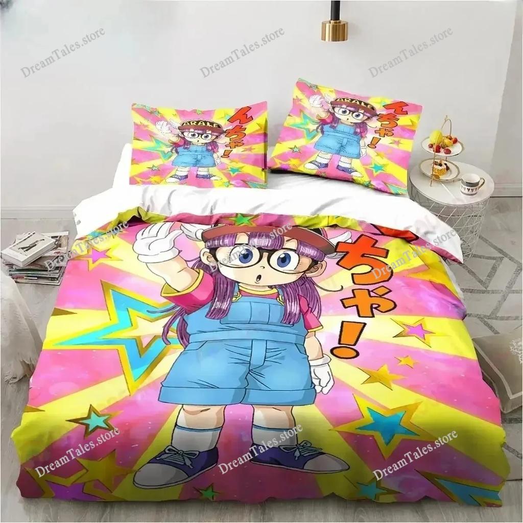Новый милый мультяшный DR S-Slump Arale аниме комплект постельного белья простыня King Twin Double детский комплект постельного белья из микрофибры или полиэстера пододеяльник