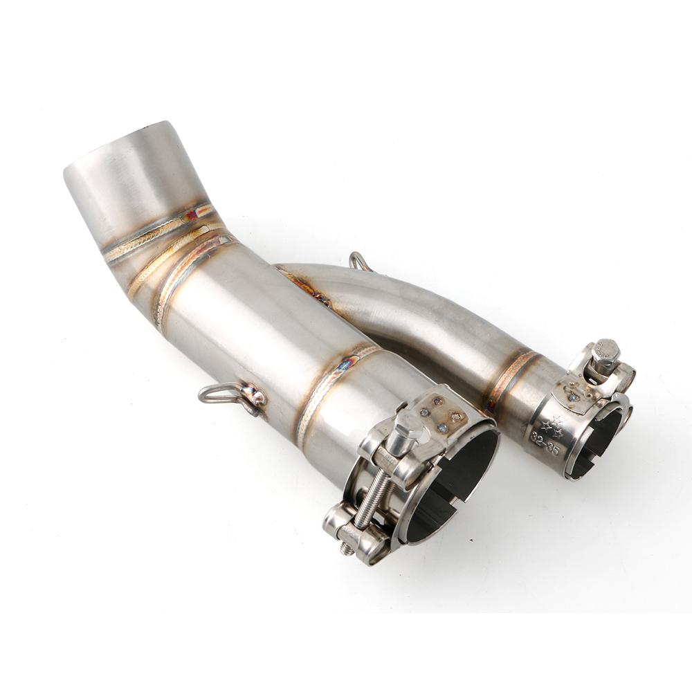 REALZION S1000 RR Exhaust Middle Pipe Motorcycle Slip-On Link Pipe Connect Tube With Heat Shield Cover For BMW S1000RR 2017 2018