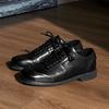 Мода Мужская мода Натуральная кожа Вулканизированная обувь Повседневная кожаная обувь на плоской подошве Дизайнерская обувь Дышащая Шнуровка Уличные Оксфорды Обувь для ходьбы