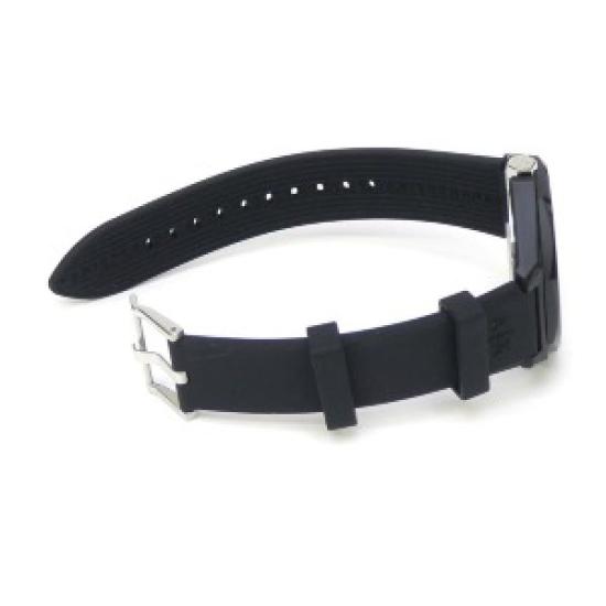 Часы кварцевые Armani Exchange AX4600 Classic Signature с открытой коробкой – Белый циферблат, черный силиконовый ремешок