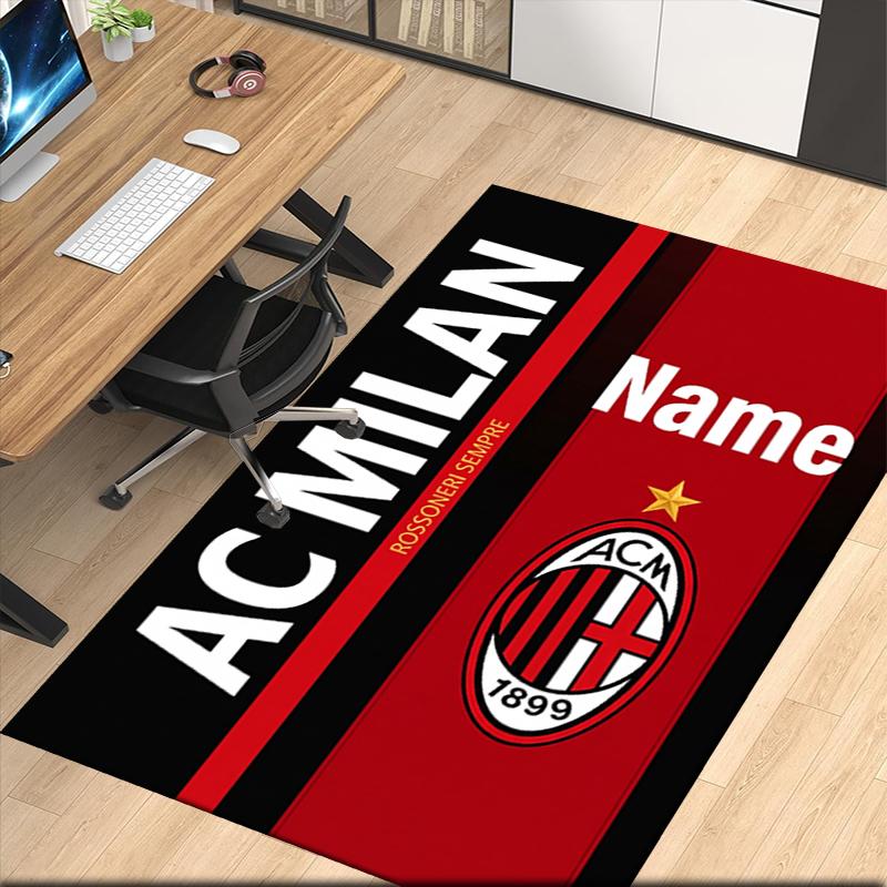 Custom Name Ac Milan Printed Carpet Rug For Office Chair Living Room Bedroom Kitchen Room Decor Gifts