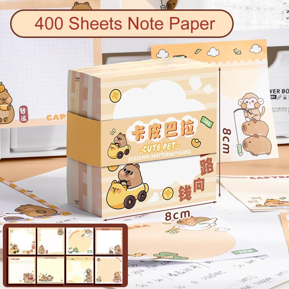 400 листов нелипкой бумаги для заметок Capybara Kawaii Memo Notepad Letterpad Memo Reminder Paper Gift