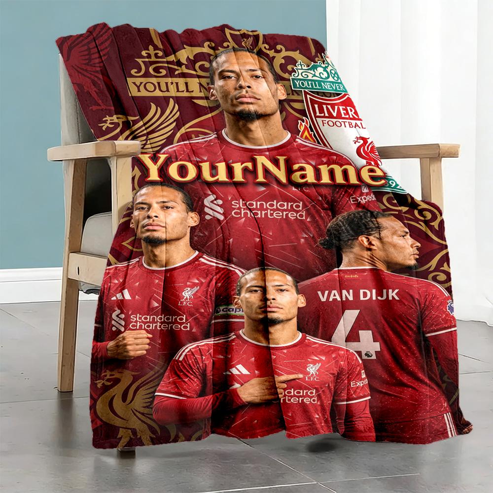 Liverpool Personalized Name Blanket Gift Customizable Blanket Ultra-Soft Perfect for Bedding Chair Couch Home Decor Ideal for All Seasons