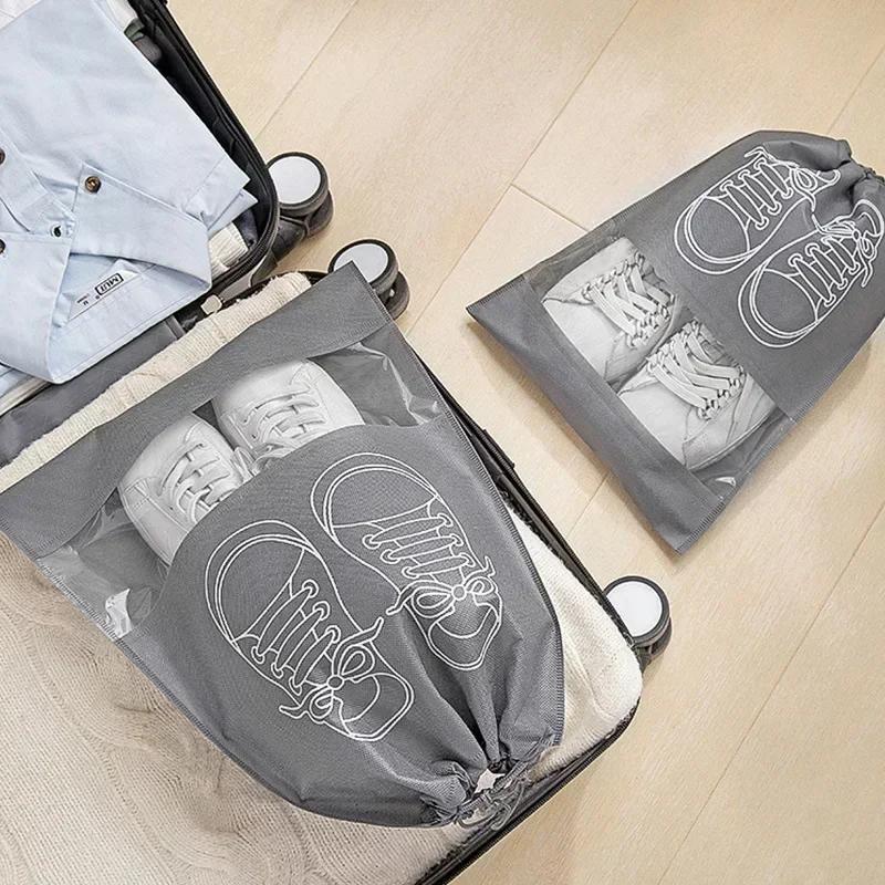 NEW 5/10pcs Shoes Storage Bag Closet Organizer Non Woven Travel Portable Bag Waterproof Pocket Clothing Classified Hanging Bag
