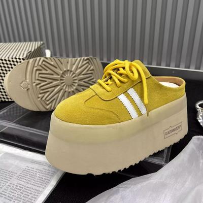 Весна новинка Баотоу тапочки женские модные универсальные увеличение роста толстая подошва повседневные тапочки нишевые с высоким чувством полутапочки