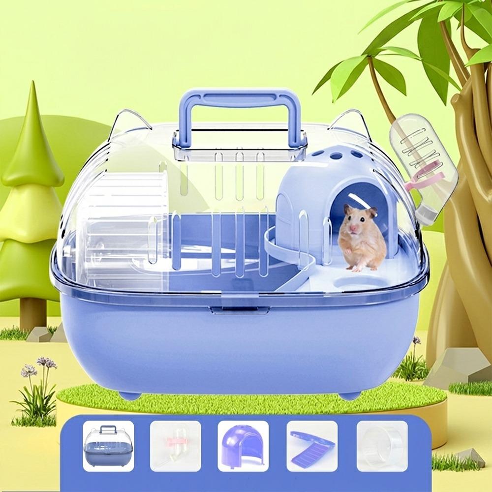 Transparent Cover Hamster Carrier Box Large Space Hamster Habitat Travel Hamster Cage Car Outing