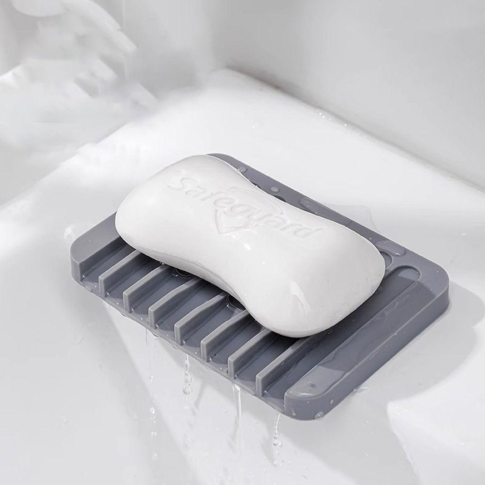 Silicone Soap Holder Portable Sponge Tray Useful Soap Box  Bathroom