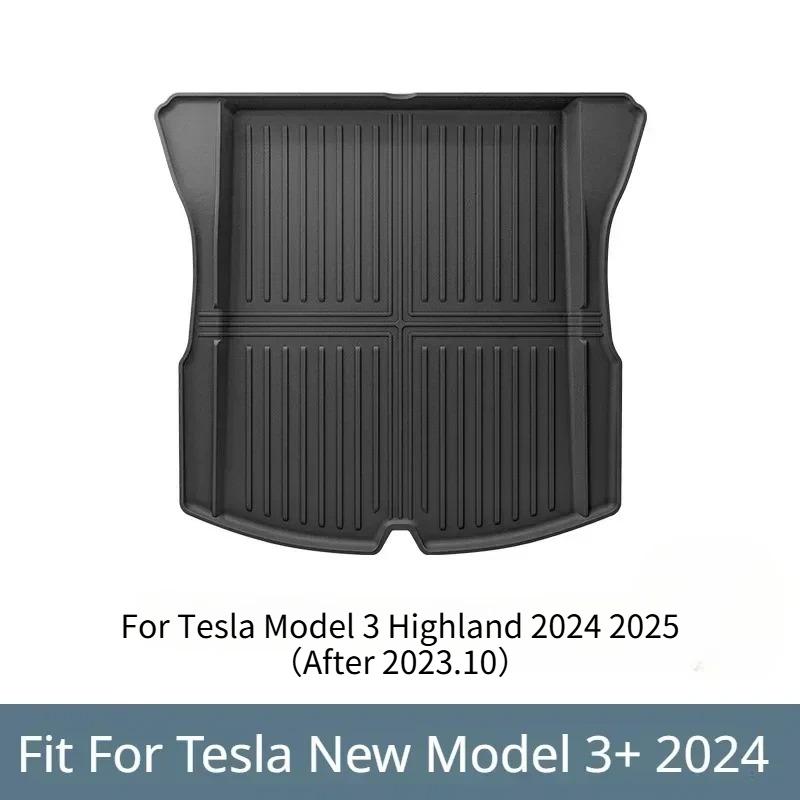 Коврики в багажник для Tesla Новая Model 3 Highland 2024, водонепроницаемые, износостойкие, из ТПЭ, коврики для пола в передний и задний багажник, аксессуары