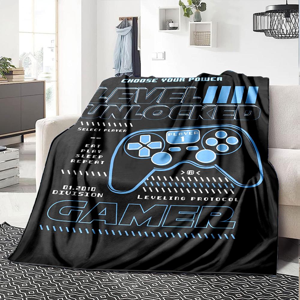 Game Controller Theme Printed Blanket - Perfect for Couch, Bed, Travel & Outdoor Use | Machine Washable, Cozy & Durable.