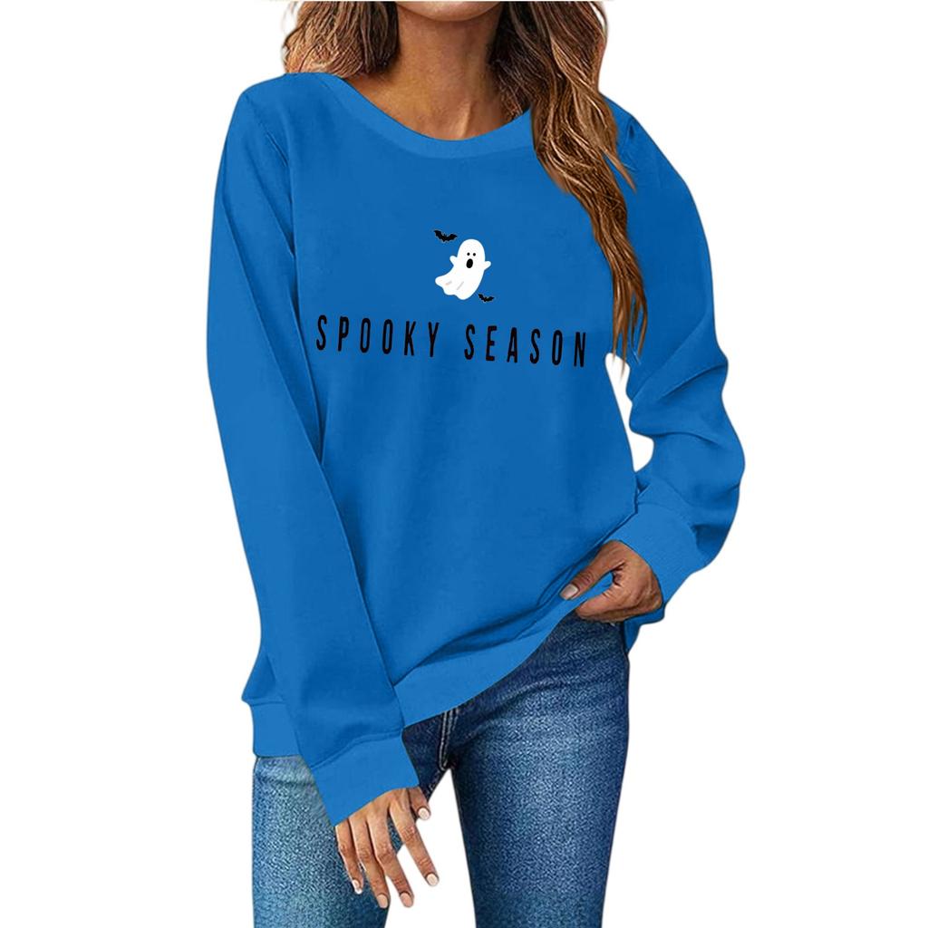 Женская мода повседневный принт повседневный длинный рукав круглый вырез толстовка топ