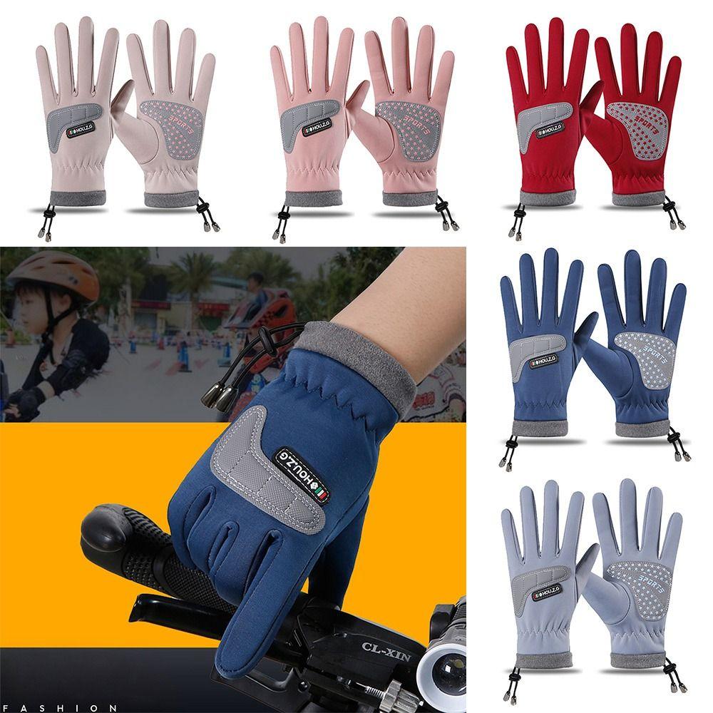 Keep Warm Anti Slip Gloves Fleece Lined Children's Riding Mittens Skateboarding