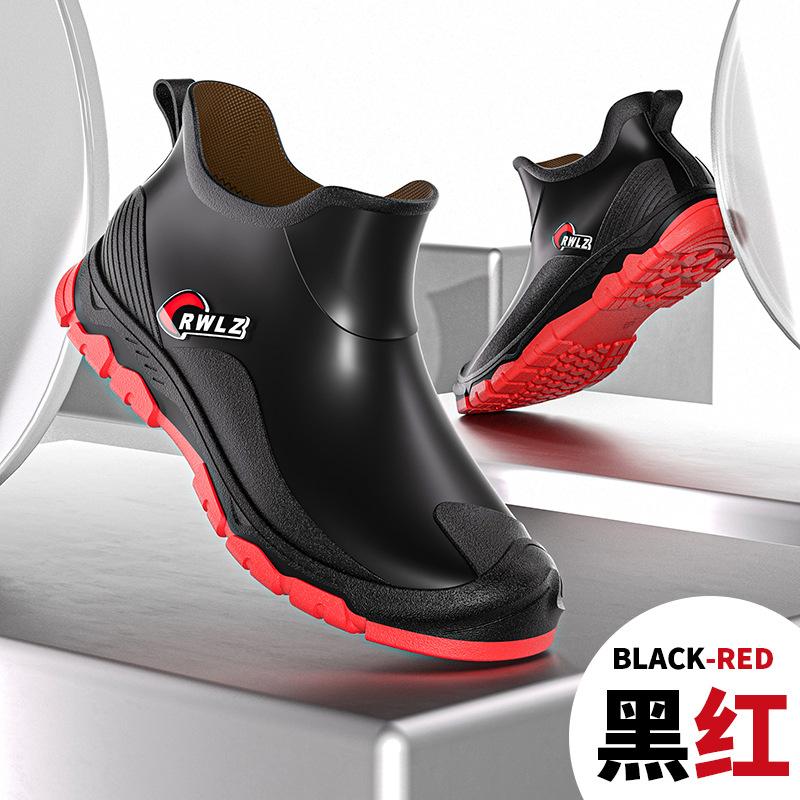 Короткие резиновые сапоги модные мужские водонепроницаемые резиновые туфли для кухни износостойкие мягкие подошвы легкие резиновые сапоги мужские водонепроницаемые сапоги