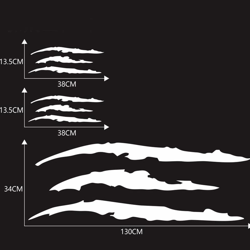 Наклейки на автомобиль Ghost Claw Виниловая наклейка на капот автомобиля Креативная модификация Светоотражающие наклейки Царапины дьявольской лапы Украшение автомобиля