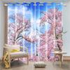 Mount Fuji Pattern 3D Digital Printed Curtain Living Room Decorated with Two Panels of 90 G Polyester Fiber Curtain Fabric