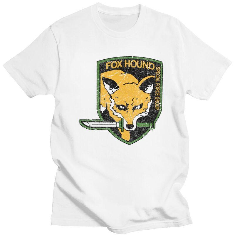 Мужская футболка Metal Gear Solid Fox Hound с коротким рукавом 100% хлопок, модная футболка с принтом из видеоигры