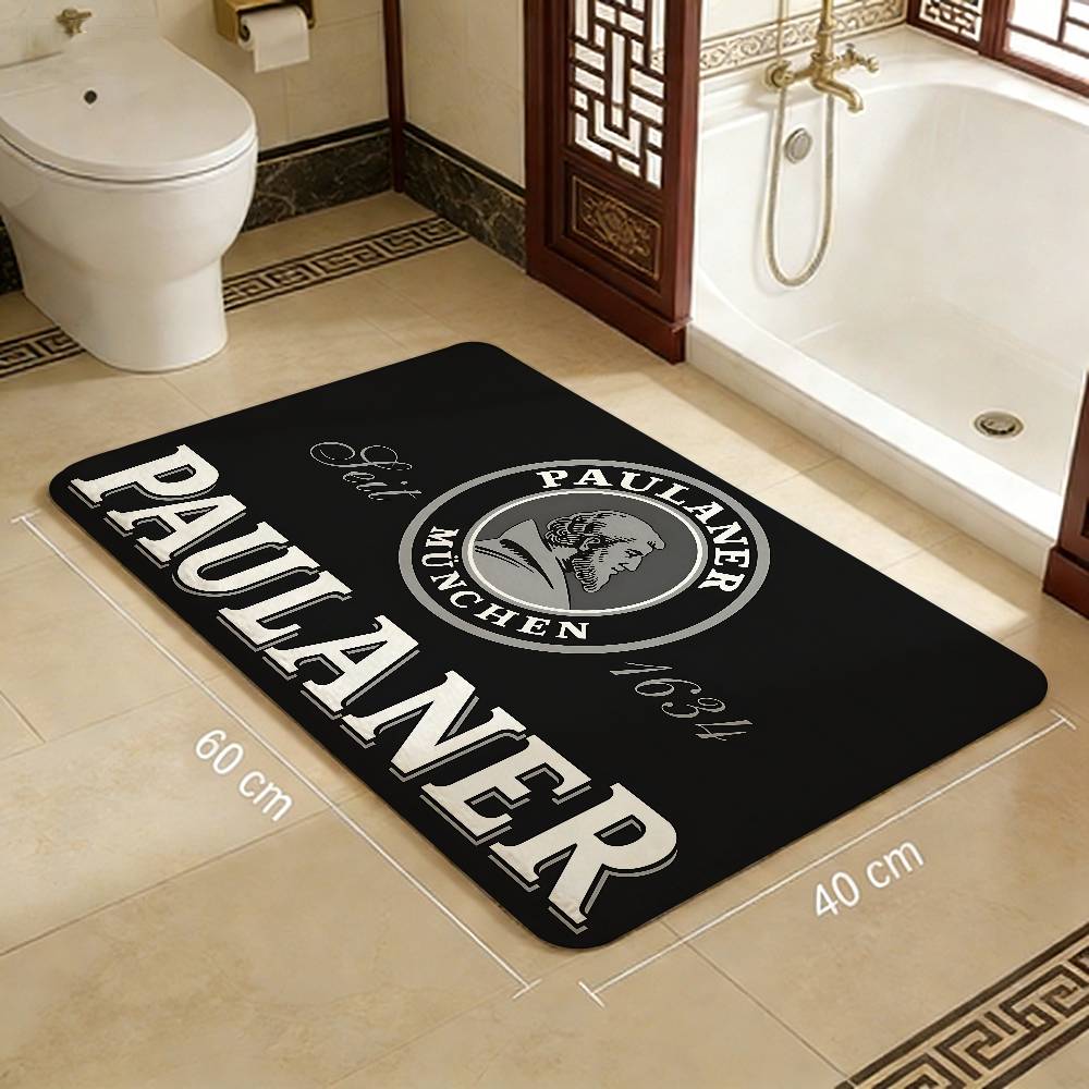 German Beer Paulaner Entrance Door Mat Washable Non-Slip Living Room Sofa Chairs Area Mat Kitchen Welcome Doormat