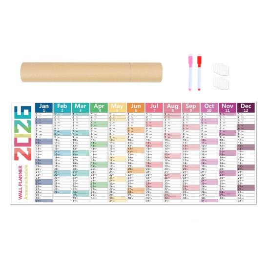 Очень большая наклейка на стену Календарь 2026 Многоразовая матовая доска для записей Дом Работа