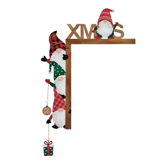 Door Corner Decoration Wood Christmas Faceless Old Man Corner Ornament Colorful Gnome Festive Decor Corner Ornament for Mirror Cabinet Furniture