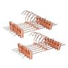Amber Home Rose Gold Trouser Hangers, 20-Piece Set, Skirt Hangers, Steel Hangers for Bottoms, Pants, Slacks, and Towels, Durable Metal with Adjustable
