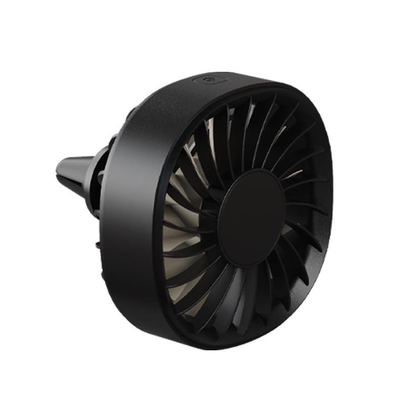 USB Electric Car Fan with Atmosphere Light - Multi-Color Vent Clip with Strong Wind