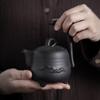 280ml Ceramic Teapot with Handle Chinese Style Black Clay Kung Fu Tea Set