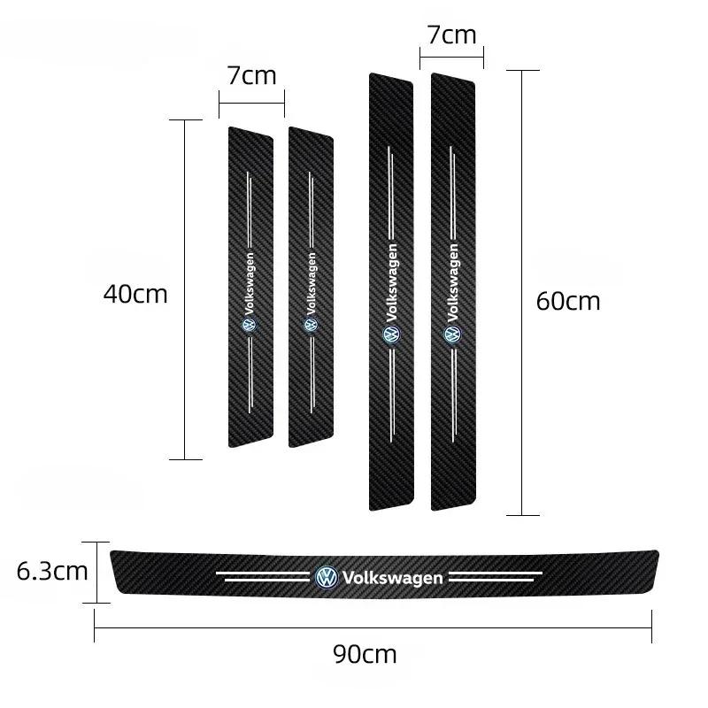 Car Door Sill Protector Sticker Threshold Non-slip Pad Mat For VW GTI Rline Polo Golf 6 7 Passat CC Tiguan Arteon T-ROC Scirocco zr8