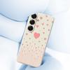 For Samsung Galaxy S25 Case Pink Love Pattern Printing Straight Edge TPU Phone Back Cover