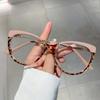 Anti Blue Light Optical Big Glasses Women Cat Eye Vintage Luxury Brand Designer Myopia Prescription Double Color Eyewear Frame