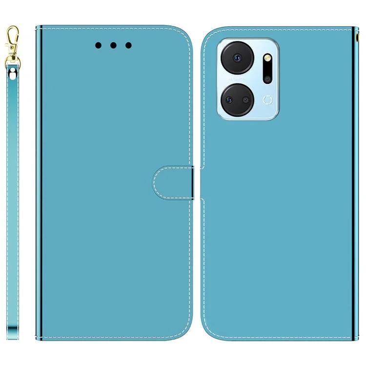 Для Honor X7a 5G зеркальный защитный чехол для телефона флип кожаный кошелек чехол для телефона