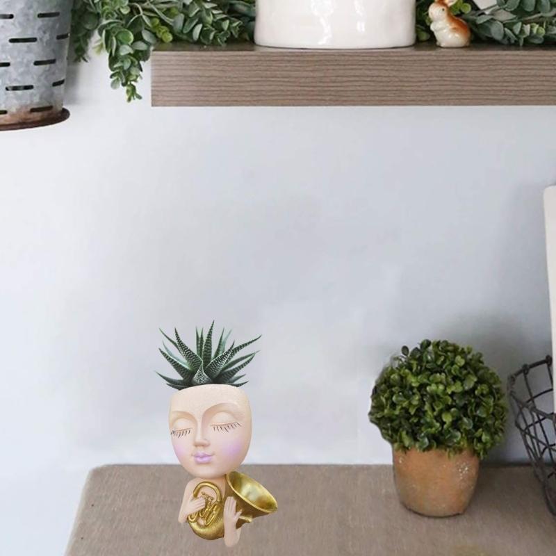 Versatile Silicone Mold Concrete Molds Silicone Casting Mold Doll with Horn Shape Vase Mold for Vases Pen Holder Crafts