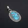 Тибетский бирюзовый драгоценный камень, стерлингового серебра 925 пробы, кулон ручной работы, антикварный кулон, бирюзовый кулон с драгоценным камнем, подарки для женщин