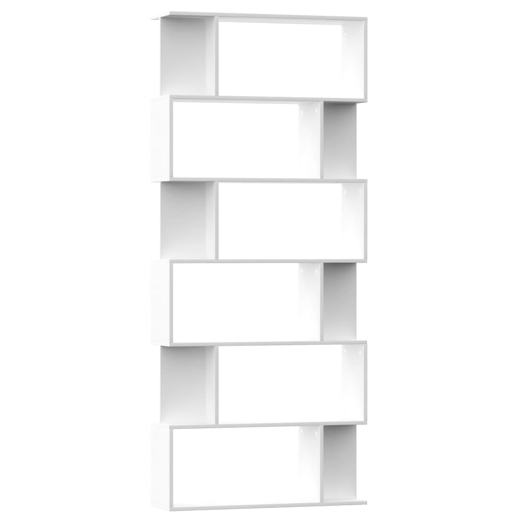 Bookshelf Room Divider White 80 x 24 x 192 cm Engineered Wood
