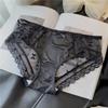 Sexy Lace Satin Underwear for Women with Low Waist Briefs Thin Design Pure Desire Black White Semi Transparent Triangle Panties