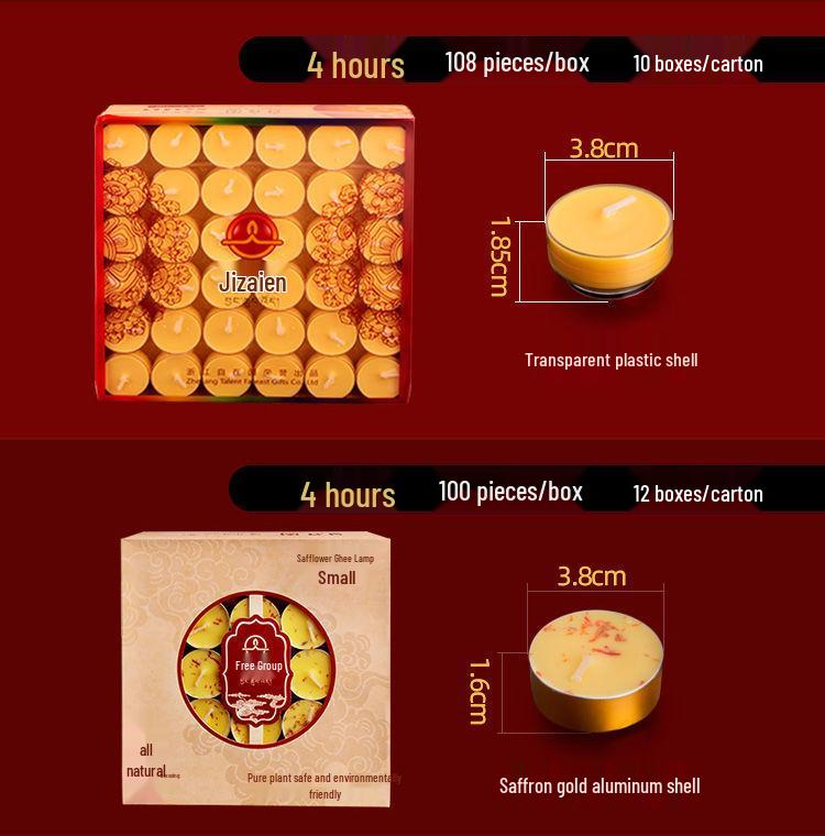 Лампада-лотос из топленого масла для подношения Будде - Доступна с длительностью горения от 1,5 до 24 часов