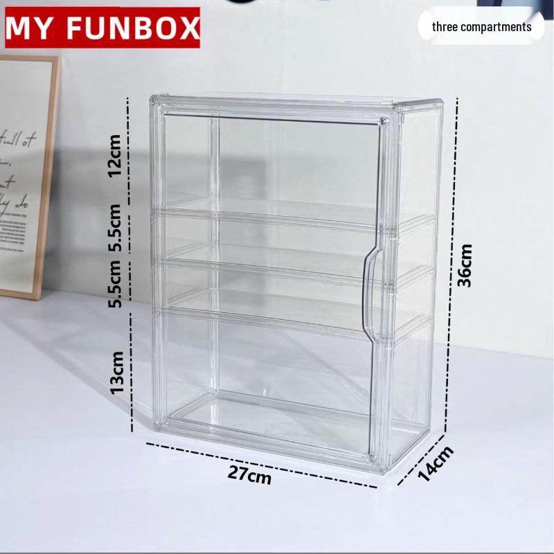 LABUBU Blind Box Desktop Display: Transparent Acrylic Storage Cabinet for Dustproof Figurine Presentation