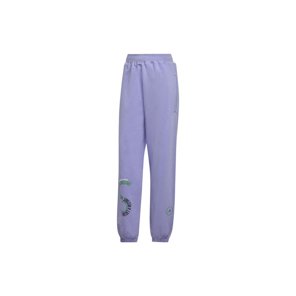 Adidas By Stella McCartney Logo Print Sweatpants Unisex Bottoms Purple IB5908